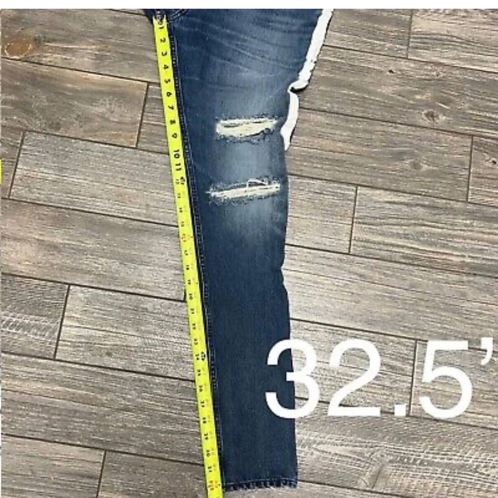 Pac Sun Vertical Stretch Jeans 34X33 Stacked Skinny White Side Paint Stripe - Picture 10 of 10